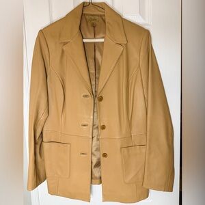 Caslon Genuine Lambskin / Leather Tan Blazer Jacket